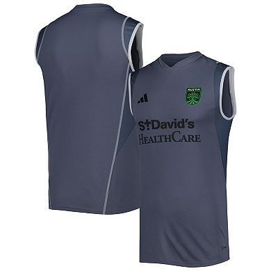 Men's adidas Gray Austin FC 2023 On-Field Sleeveless Training Jersey
