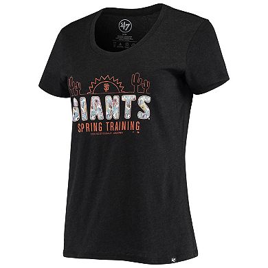 Women's '47 Black San Francisco Giants Spring Training Floral Fill Club T-Shirt