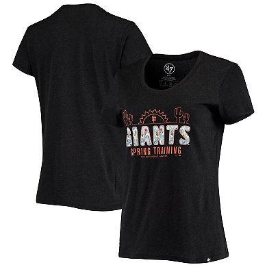 Women's '47 Black San Francisco Giants Spring Training Floral Fill Club T-Shirt