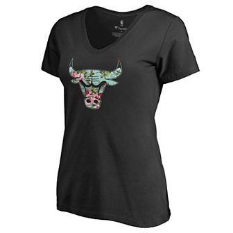 Women's Fanatics Branded Black Chicago Bulls Lovely V-Neck T-Shirt
