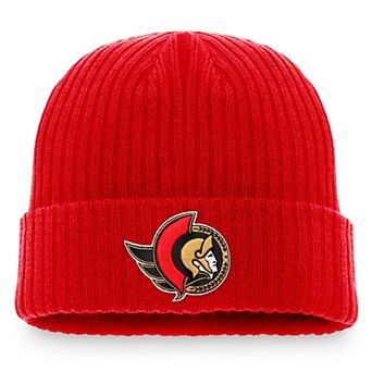 Men's Fanatics Branded Red Ottawa Senators Core Primary Logo Cuffed Knit Hat
