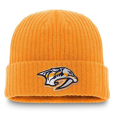 Men's Fanatics Gold Nashville Predators Core Primary Logo Cuffed Knit Hat