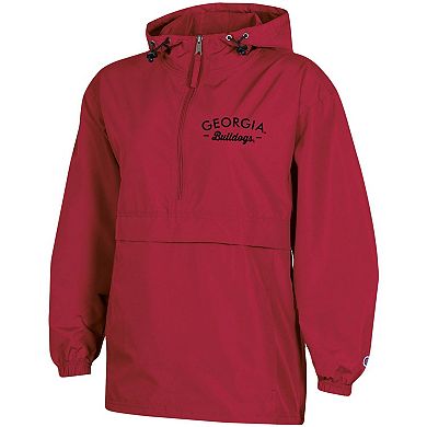 Women's Champion Red Georgia Bulldogs Packable Half-Zip Light Rain Jacket