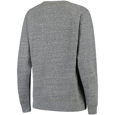 Women's Pressbox Heathered Gray Georgia Bulldogs Edith Vintage Knobi Pullover Sweatshirt