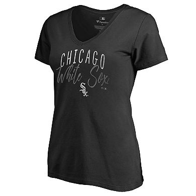Women's Fanatics Branded Black Chicago White Sox Graceful V-Neck T-Shirt