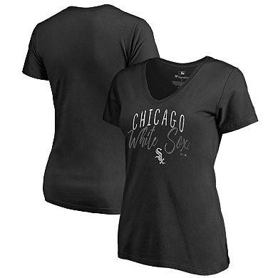 Women's Fanatics Branded Black Chicago White Sox Graceful V-Neck T-Shirt