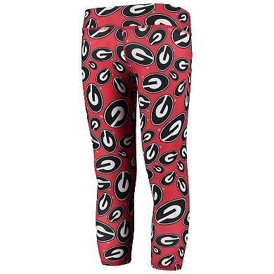 Girls Youth ZooZatz Red/Black Georgia Bulldogs Stacked Mascot Leggings