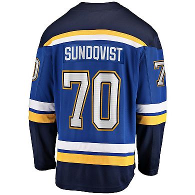 Men's Fanatics Branded Oskar Sundqvist Blue St. Louis Blues Home Breakaway Player Jersey