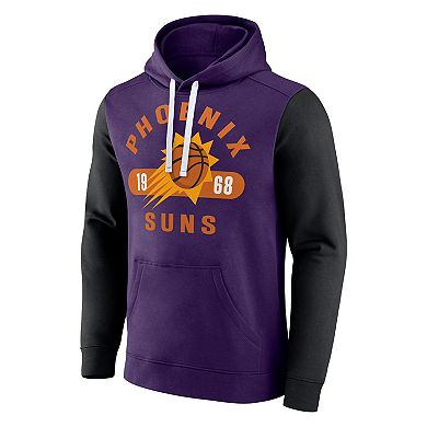 Men's Fanatics Branded Purple/Black Phoenix Suns Attack Colorblock Pullover Hoodie