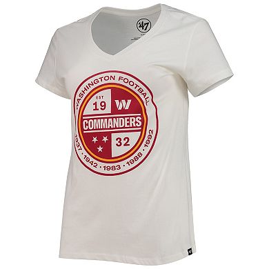 Women's '47 White Washington Commanders Imprint Ultra Rival V-Neck T-Shirt