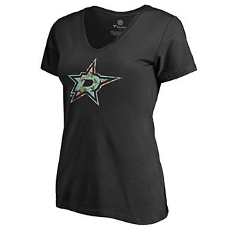 Women's Fanatics Branded Black Dallas Stars Lovely V-Neck T-Shirt
