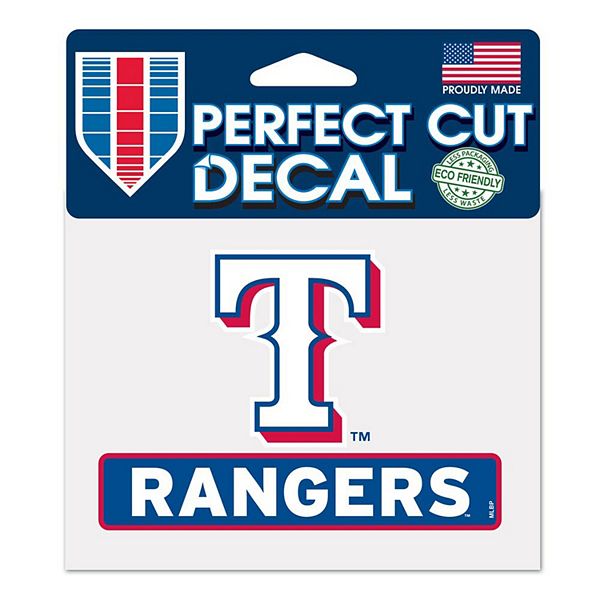 WinCraft Texas Rangers 4" x 5" Perfect Cut Logo Slogan Decal