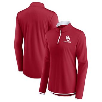 Women's Fanatics Branded Crimson Oklahoma Sooners Worth the Drive Quarter-Zip Top