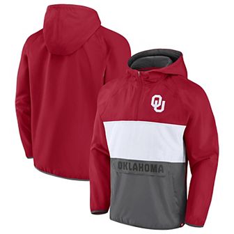 Men's Fanatics Branded Crimson Oklahoma Sooners Victory On Raglan Quarter-Zip Hoodie