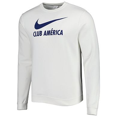Men's Nike White Club America Lockup Club Pullover Sweatshirt