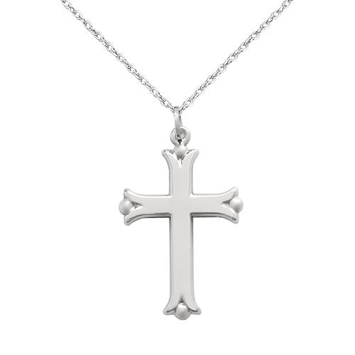 10k White Gold Cross Pendant