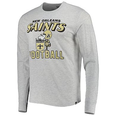 Men's '47 Heathered Gray New Orleans Saints Dozer Franklin Long Sleeve T-Shirt