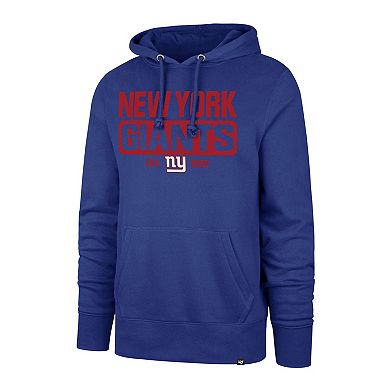 Men's '47 Royal New York Giants Box Out Headline Pullover Hoodie