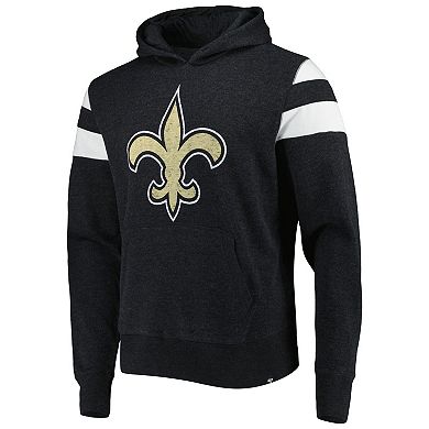 Men's '47 Heathered Black New Orleans Saints Premier Nico Pullover Hoodie