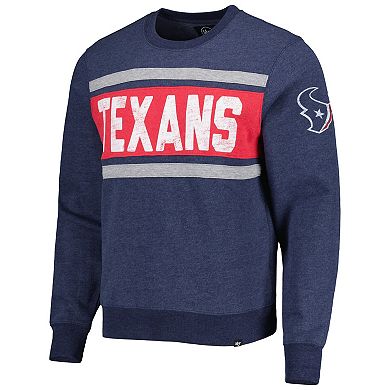 Men's '47 Heather Navy Houston Texans Bypass Tribeca Pullover Sweatshirt