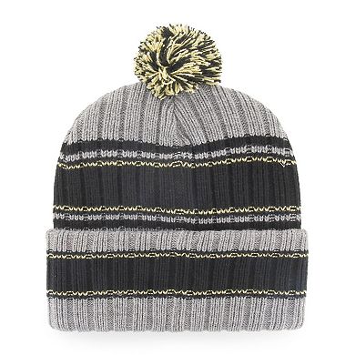 Men's '47 Graphite/Black New Orleans Saints Rexford Cuffed Knit Hat with Pom