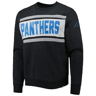 Men's '47 Heathered Black Carolina Panthers Bypass Tribeca Pullover Sweatshirt