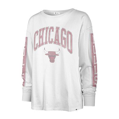 Women's '47 White Chicago Bulls City Edition SOA Long Sleeve T-Shirt