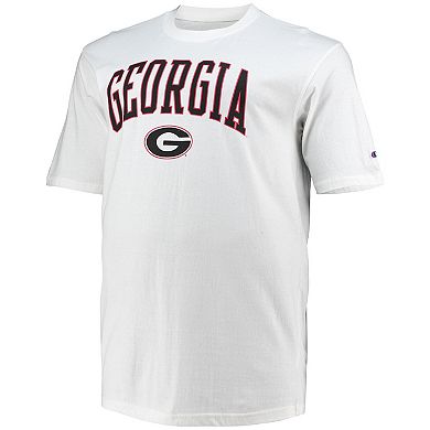 Men's Champion White Georgia Bulldogs Big & Tall Arch Over Wordmark T-Shirt