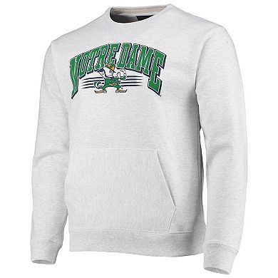Men's League Collegiate Wear Heathered Gray Notre Dame Fighting Irish Upperclassman Pocket Pullover Sweatshirt