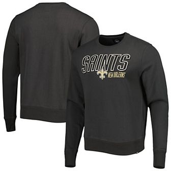 Men's '47 Charcoal New Orleans Saints Locked In Headline Pullover Sweatshirt