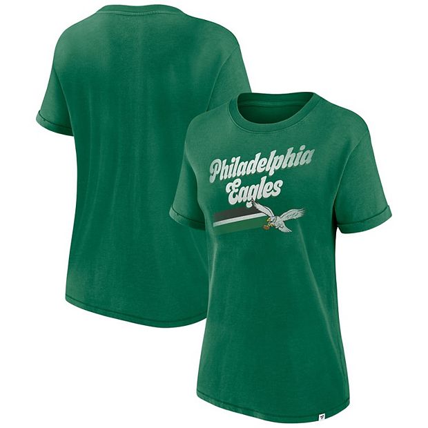 Women's Fanatics Branded Kelly Green Philadelphia Eagles Hit Snow Washed T- Shirt