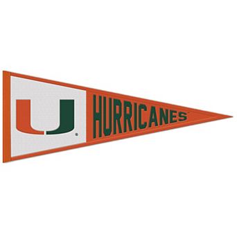 "WinCraft Miami Hurricanes 13"" x 32"" Wool Primary Logo Pennant"