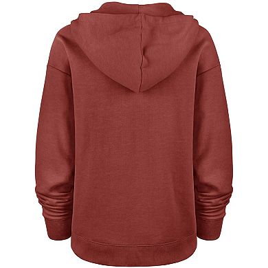Women's '47 Heathered Burgundy Washington Commanders Color Rise Kennedy Pullover V-Neck Hoodie