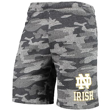 Men's Concepts Sport Charcoal/Gray Notre Dame Fighting Irish Camo Backup Terry Jam Lounge Shorts