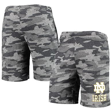 Men's Concepts Sport Charcoal/Gray Notre Dame Fighting Irish Camo Backup Terry Jam Lounge Shorts