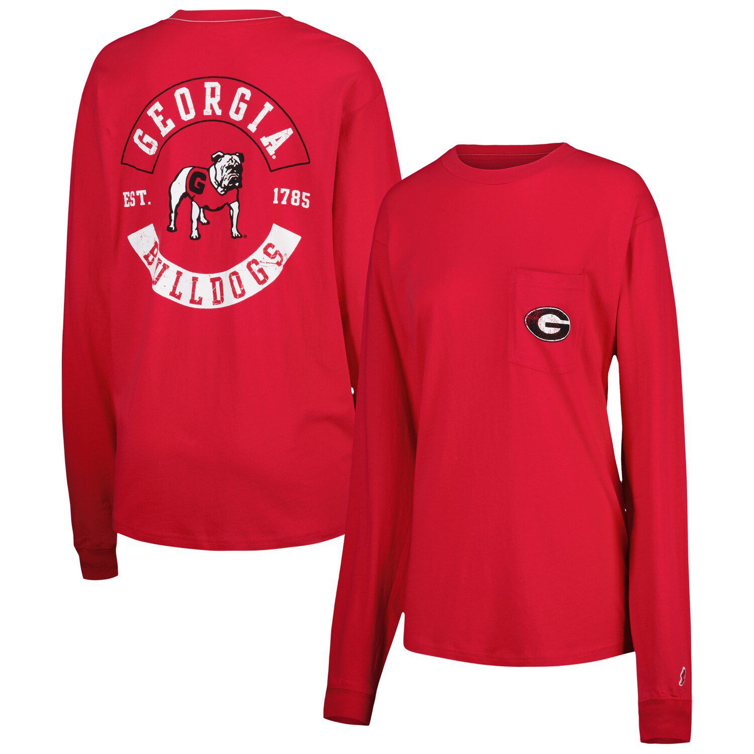 Women's League Collegiate Wear Red Georgia Bulldogs Oversized Pocket ...