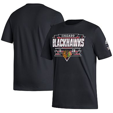 Men's adidas Black Chicago Blackhawks Reverse Retro 2.0 Fresh Playmaker T-Shirt