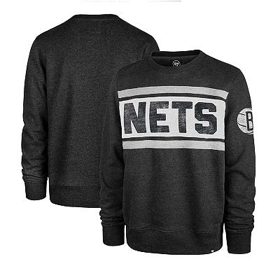 Men's '47 Heather Black Brooklyn Nets Tribeca Emerson Pullover Sweatshirt