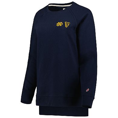 Women's League Collegiate Wear Navy Notre Dame Fighting Irish Guinness Academy Raglan Sweatshirt