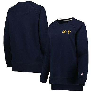 Women's League Collegiate Wear Navy Notre Dame Fighting Irish Guinness Academy Raglan Sweatshirt