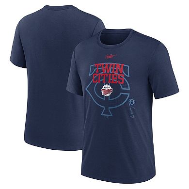 Men's Nike Navy Minnesota Twins Rewind Retro Tri-Blend T-Shirt
