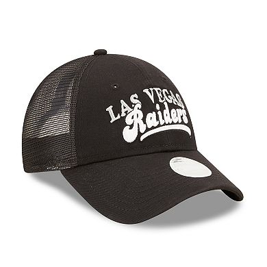 Women's New Era Black Las Vegas Raiders Team Trucker 9FORTY Snapback Hat