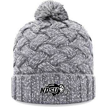 Women's Top of the World Heather Gray NDSU Bison Arctic Cuffed Knit Hat with Pom