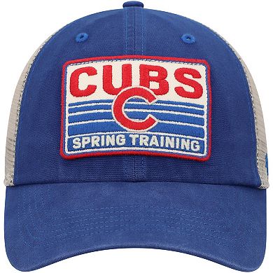 Men's '47 Royal/Tan Chicago Cubs Four Stroke Clean Up Trucker Snapback Hat