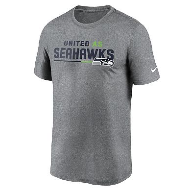 Men's Nike Heather Gray Seattle Seahawks Legend Team Shoutout Performance T-Shirt