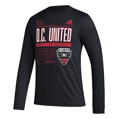Men's adidas Black D.C. United Club DNA Long Sleeve T-Shirt