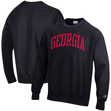 Men's Champion Black Georgia Bulldogs Big & Tall Reverse Weave Fleece Crewneck Pullover Sweatshirt