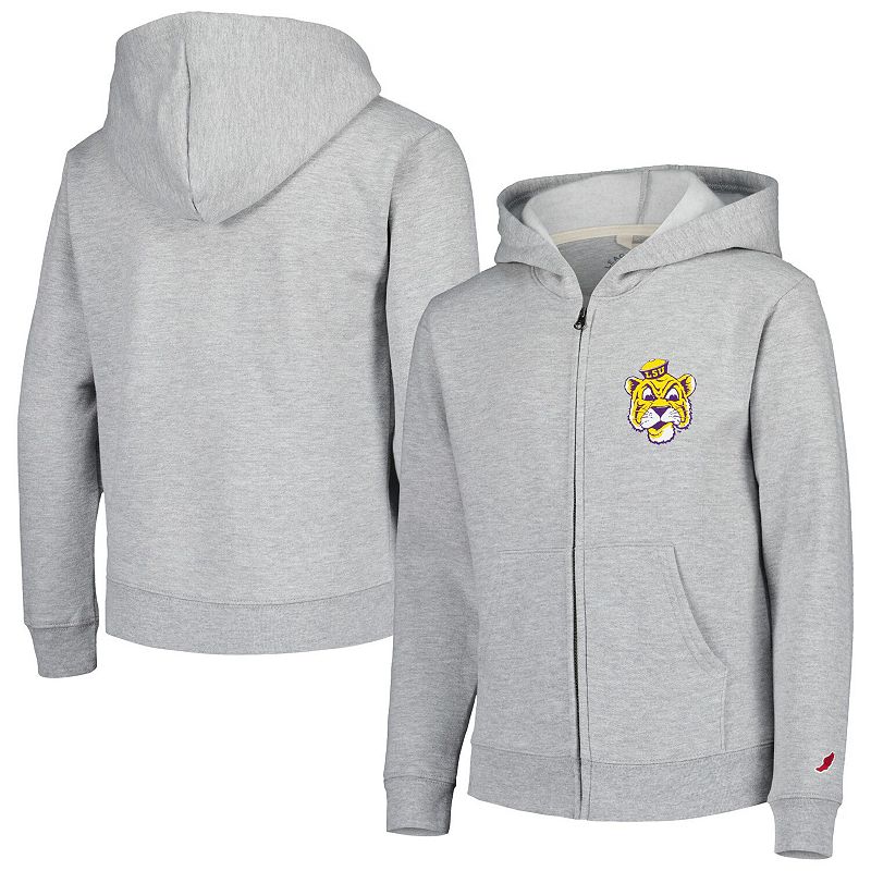 UPC 196218534052 product image for Youth League Collegiate Wear Heather Gray LSU Tigers Full-Zip Hoodie, Boy's, Siz | upcitemdb.com