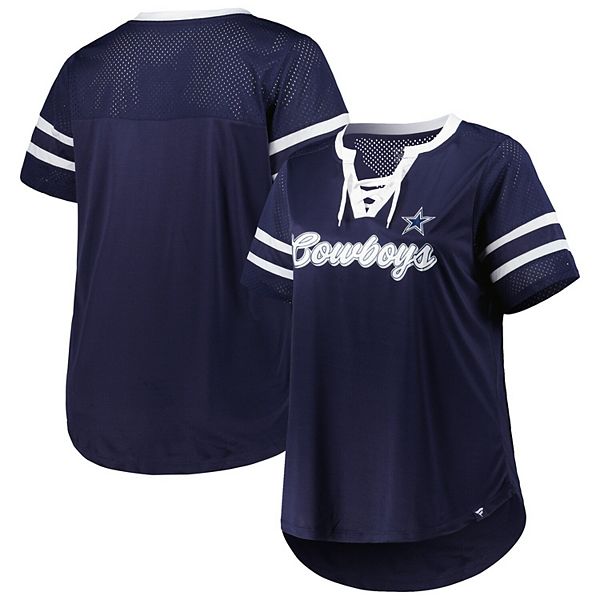 Dallas Cowboys Fanatics Branded Women's Earned Stripes T-Shirt - Navy