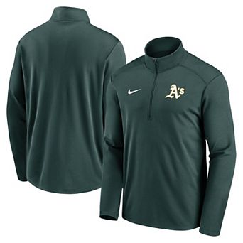Men's Nike Green Oakland Athletics Agility Pacer Performance Half-Zip Top
